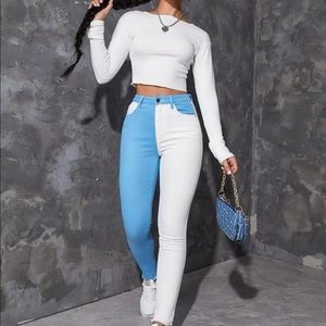Two Tone Skinny Jeans